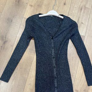 Metallic Button Down Dress Size M